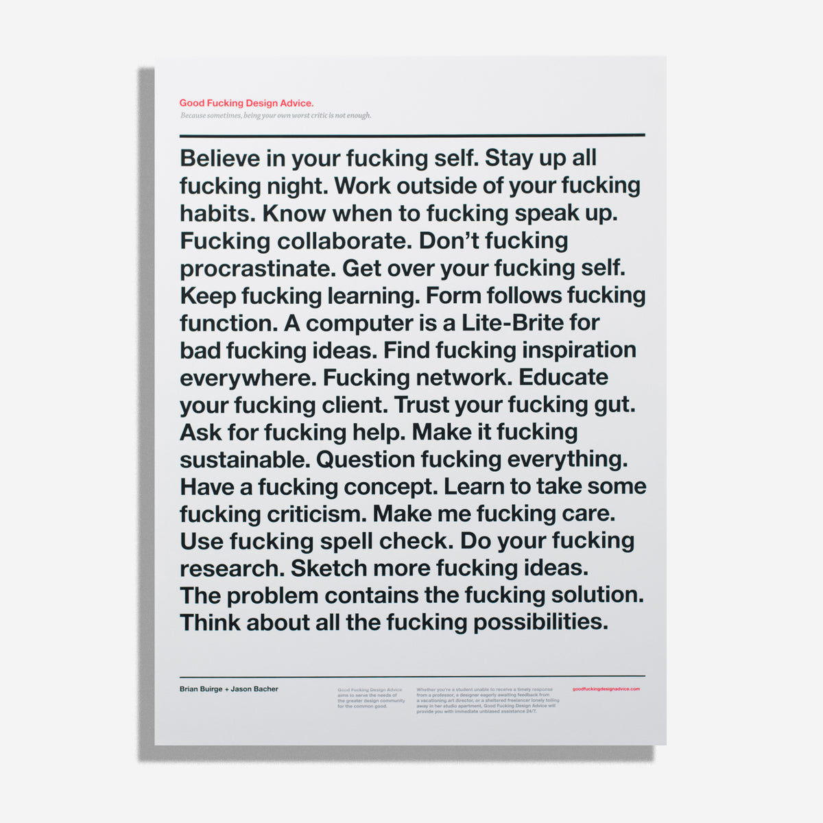 Classic Advice. Print (18x24") GFDA