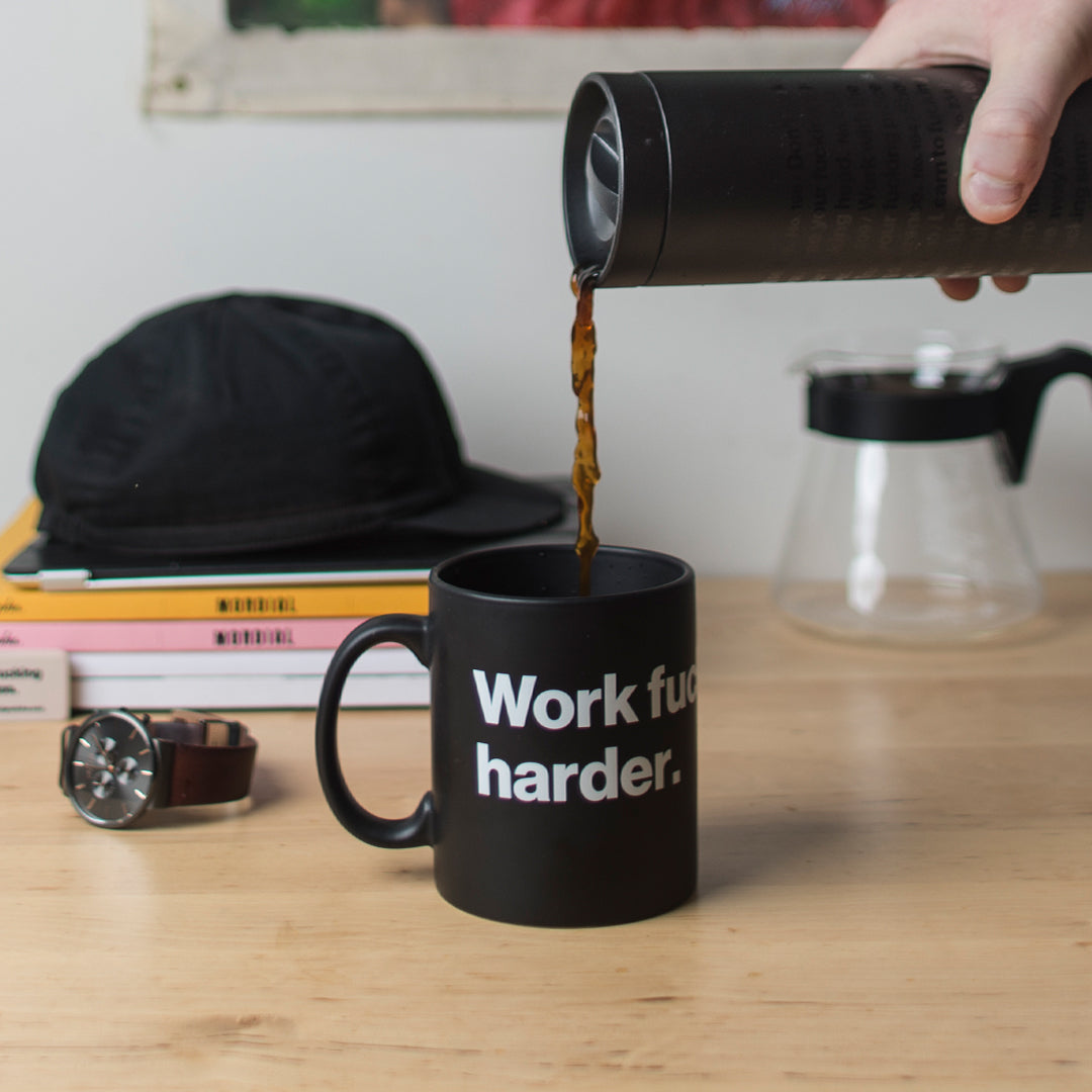 Work harder. Mug (2-Color) – GFDA