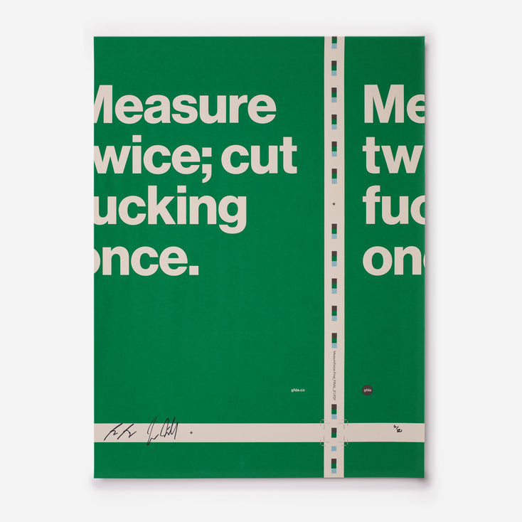 Measure twice; cut once. Second Edition 18x24